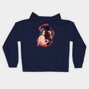 beautiful women with horses Kids Hoodie